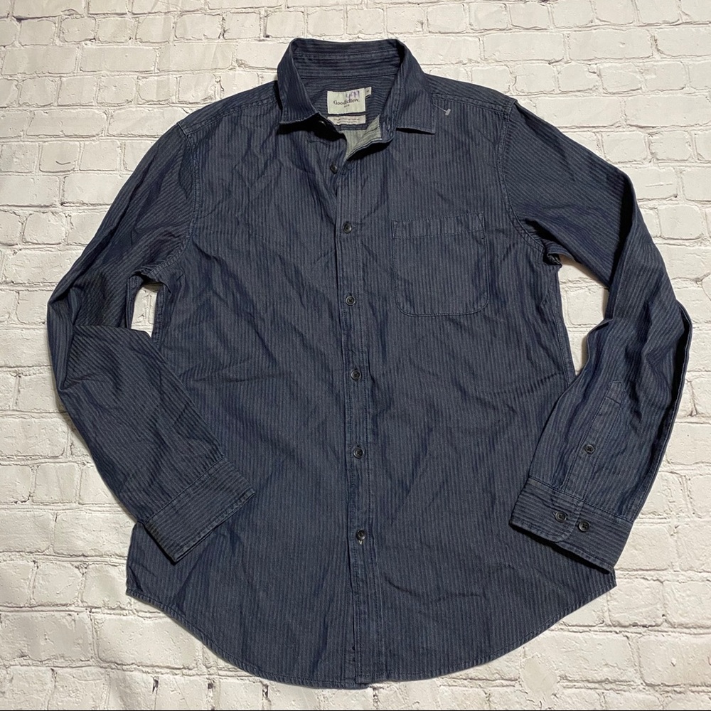 New Goodfellow & Co. Striped Denim Button Shirt